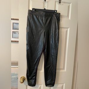NWOT Old Navy Leather Panel Leggings-sz L, black